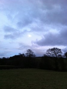 Moon appears at Alfords Mill