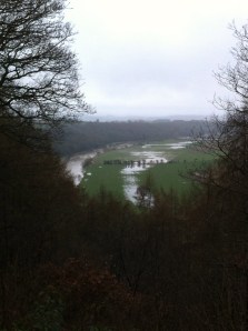 Wye floods from Capler viewpoint