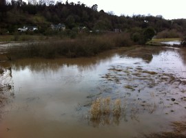 Flooded Wye at Hoarwithy bridge