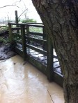 Footpath bridge nearly&nbsp;flooded