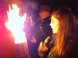 Esme with wassail torch 
