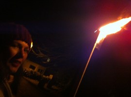 Lucia with wassail torch