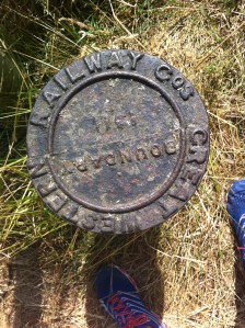 Disused railway boundary marker