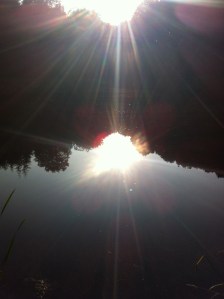 Hidden lake in Castle Hill Wood, Glasshouse