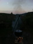 Cauldron in moonlight