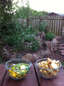 Vegetables and herb spiral