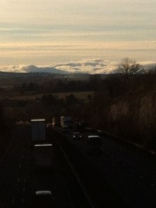 Orographic (?) clouds on the Black Mountains from the A449