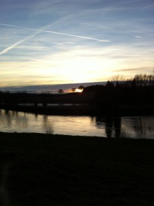 Sunset over River Wye at Ingestone 2
